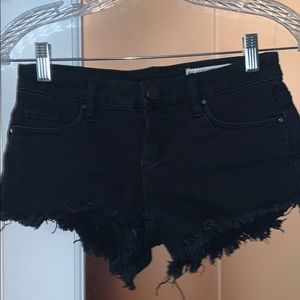 Blank NYC Low-rise black denim shorts